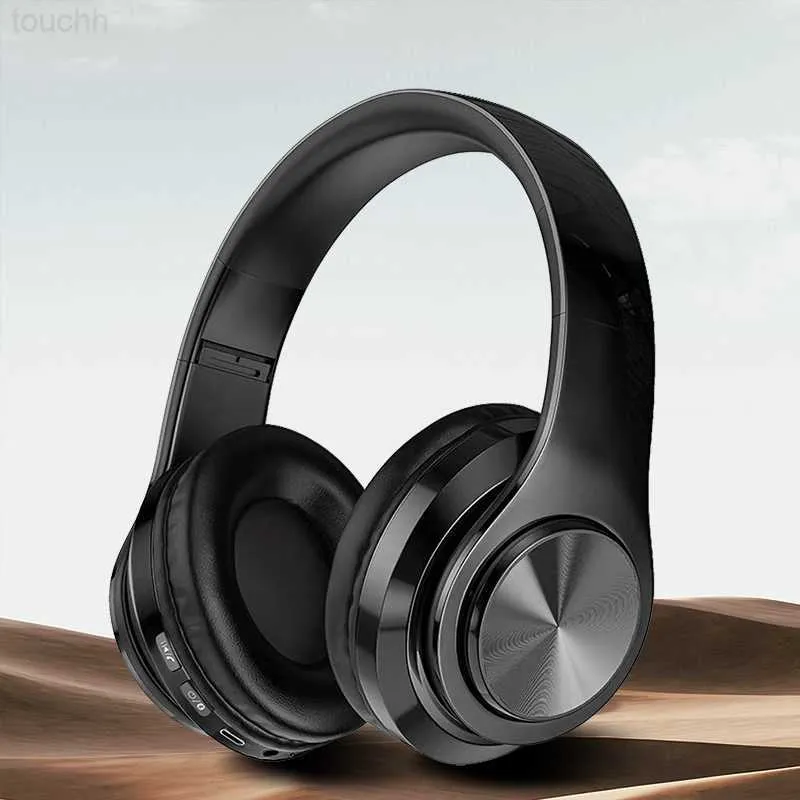 Mobiltelefonörlurar trådlöst Bluetooth 5.0 hörlurar med mikrofon på öron headset stereo ljudörlurar sportspel fällbara hörlurar l230914