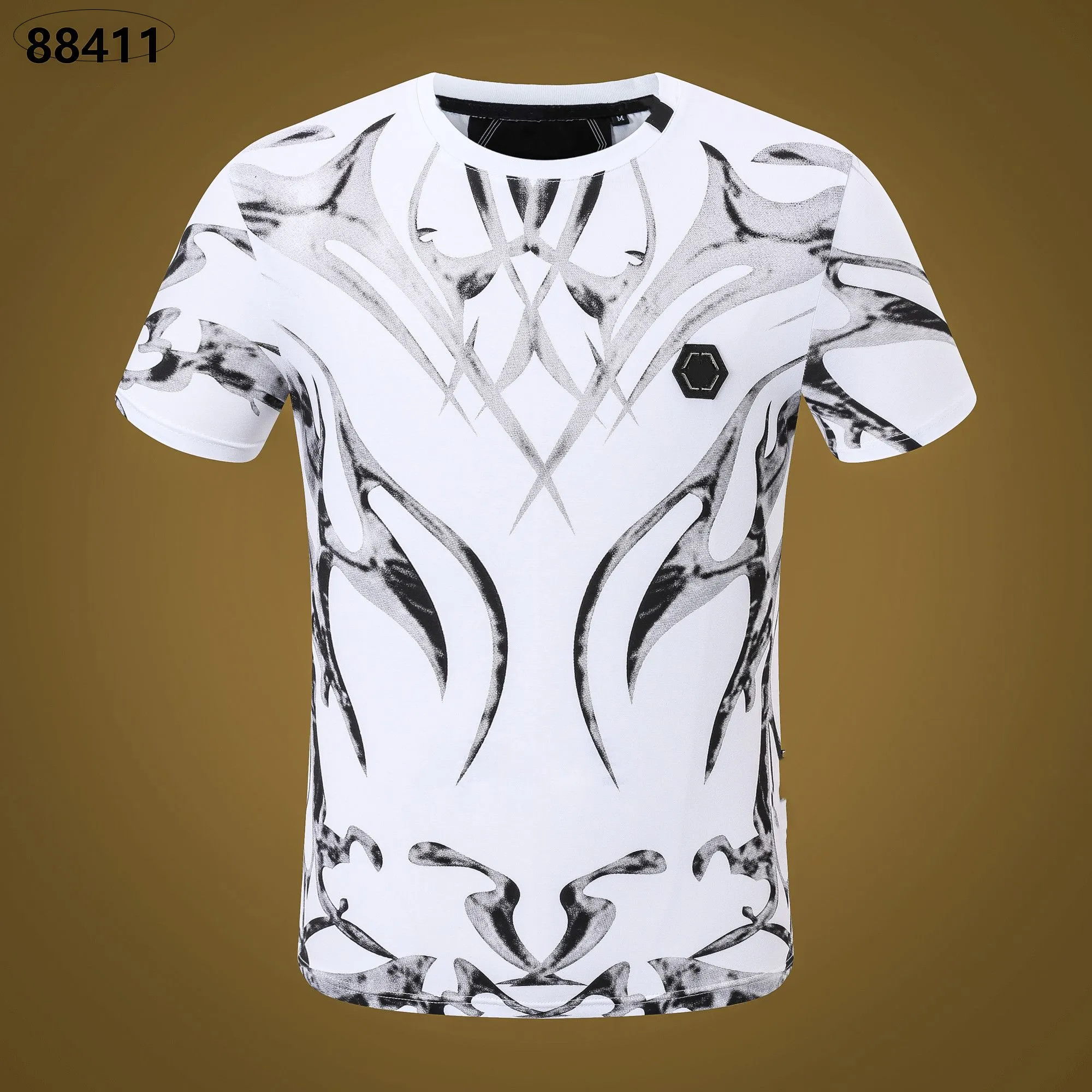 新しいスタイルフィリッププレーンメンTシャツデザイナーPPスカルダイヤモンドTシャツ短袖ドルヒマグマブランドTシャツ高品質スカルTシャツTOPS PF88411