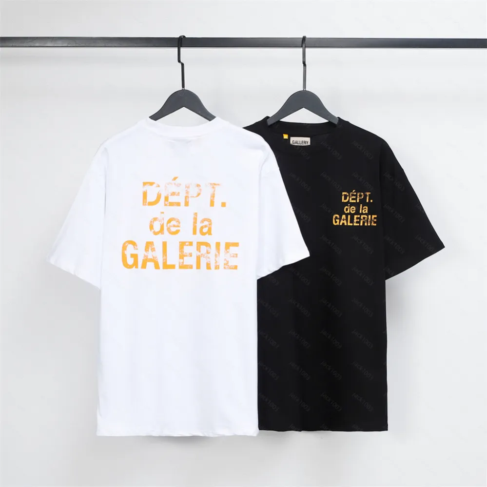 Galeries DEPT Harajuku 23SS Printemps Vintage Lavé Lettres Cassées Imprimé Logo T-shirt Lâche Surdimensionné Hip Hop Unisexe T-shirts À Manches Courtes 01