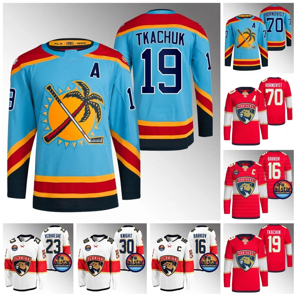 Florida Stanley Cup Panthers Jersey 2023-24 Matthew Tkachuk Sergei Bobrovsky Brandon Montour Aleksander Barkov Sam Bennett Verhaeghe Reinhart Duclair