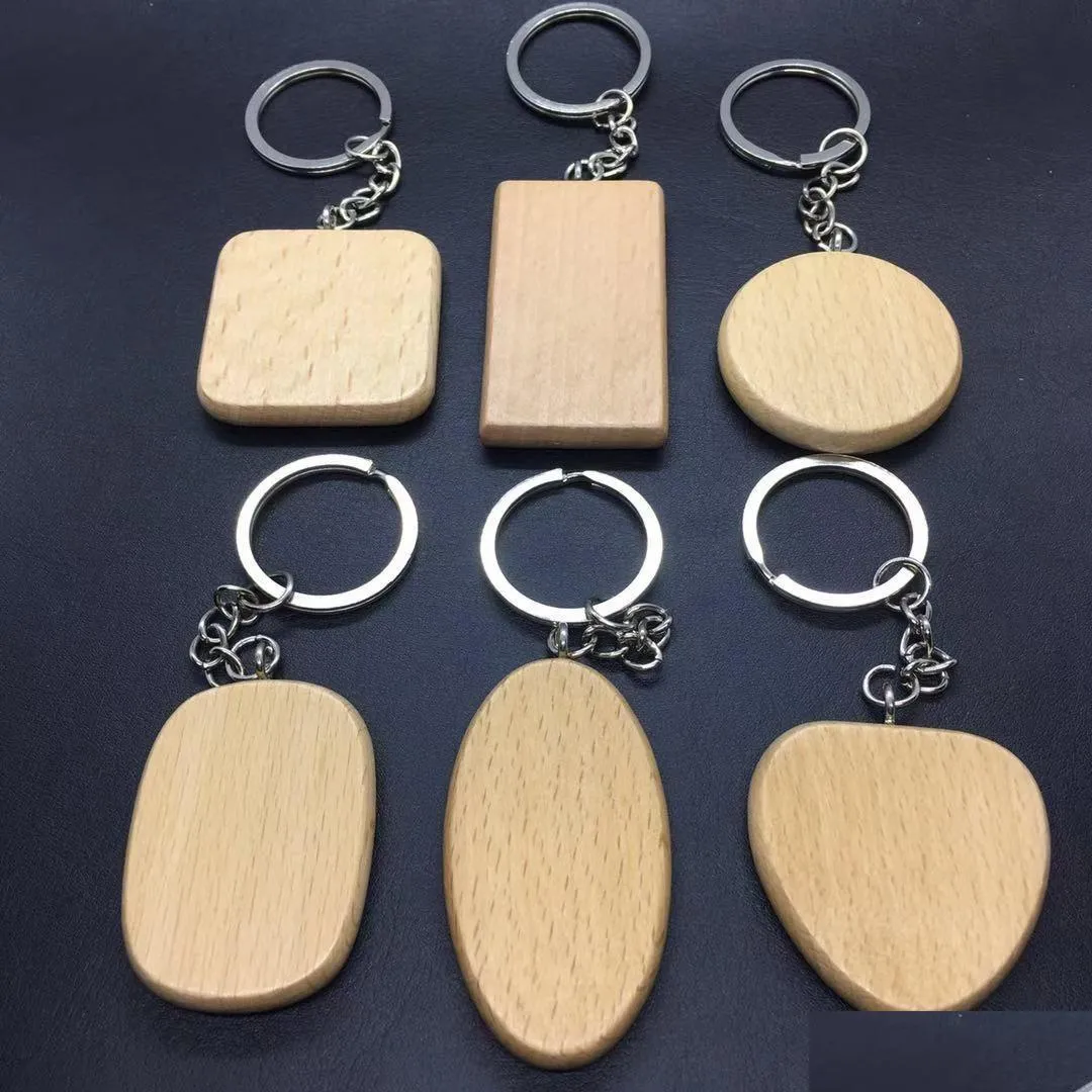 Arts et artisanat bricolage porte-clés en bois vierge pendentif en bois personnalisé porte-clés meilleur cadeau pour les amis graduation 6 styles logo personnalisé Dr Dhbyf