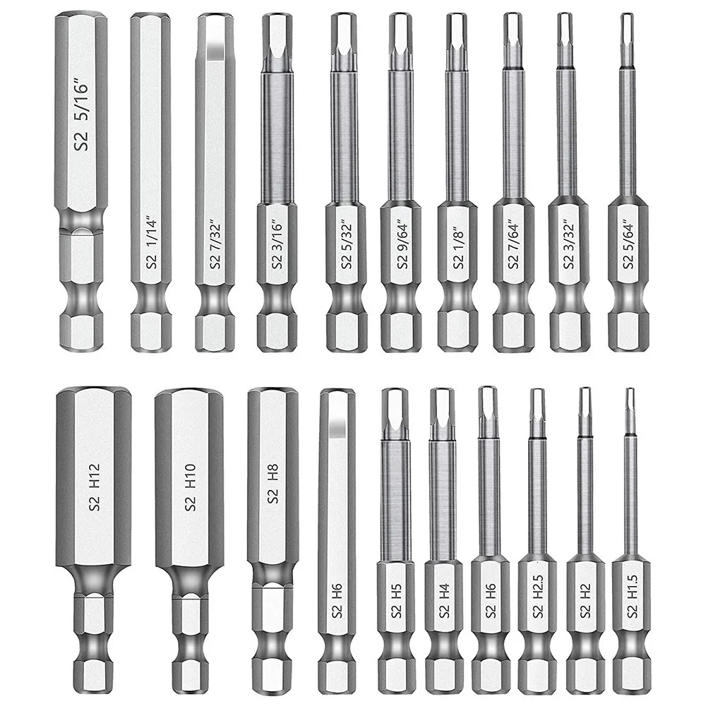 Screwdrivers 20Pcs/Set Hex Head Allen Wrench Drill Bit Set Premium S2 Steel Drill Bit Quick Release Shank Magnetic Screwdriver Bit Set 230914