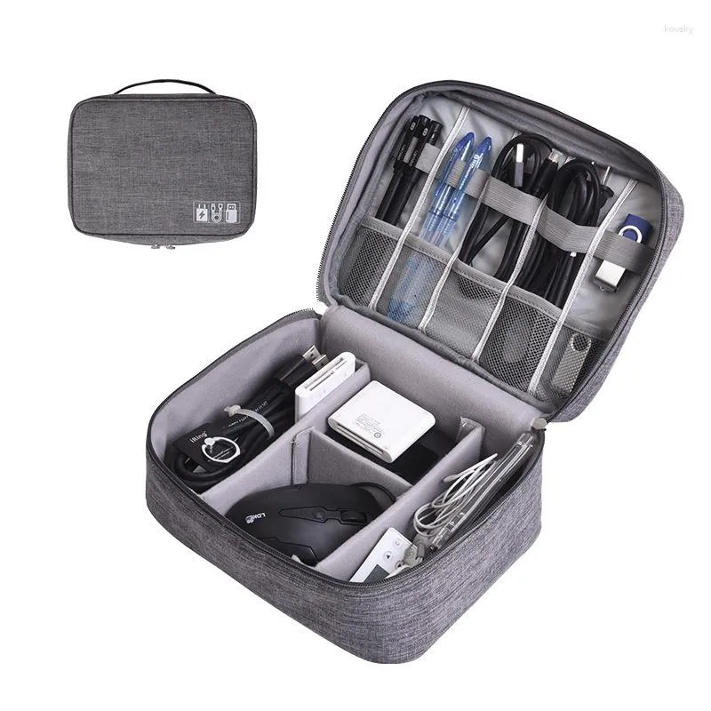 Duffel Väskor 4,5 tums Datakabel Storage Box Power Bank Digital Bag hörlurar Organisator Waterproof U Disk Multifunktionell handväska