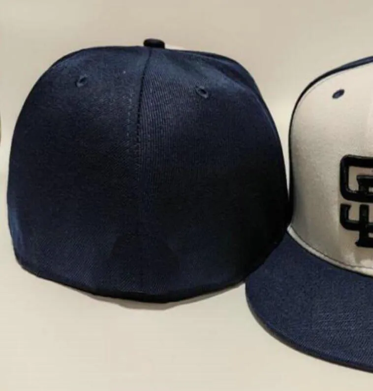 Herren San Diego Baseball Full Closed Caps NY Summer Snapback SD Letter Bone Damenfarbe Alle 32 Teams Casual Sport Flat Fitted Caps NY Mix Farben Größe Casquette A0