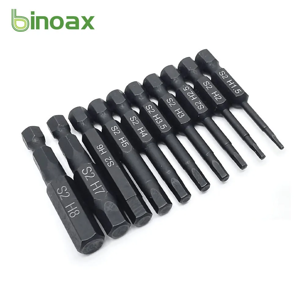 ドライバーBinoax 10 PCS SAE/METRIC HEX HEAD ALLENレンチドリルビットセット1/4 "直径クイックリリースシャンク磁気ドライバービットセット230914