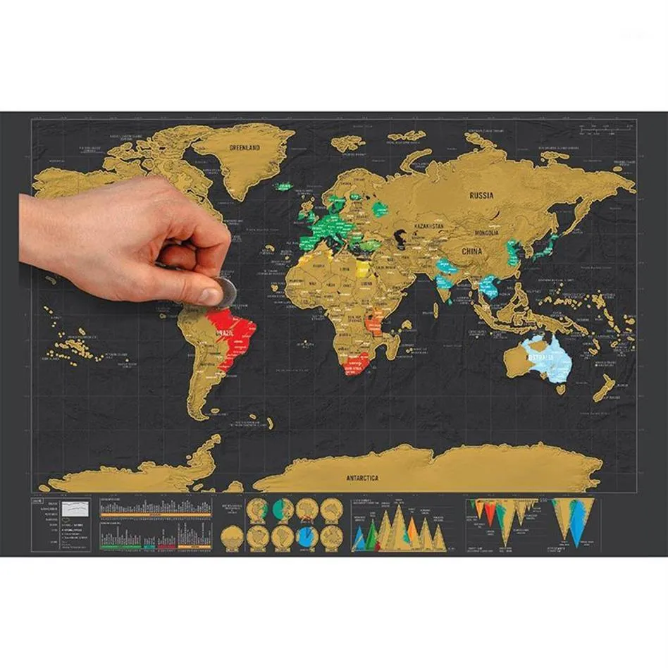 Adesivo colorato grattabile Bonus aggiunto Mappe avventurose dei viaggiatori facili da grattare Regalo personalizzato1242N