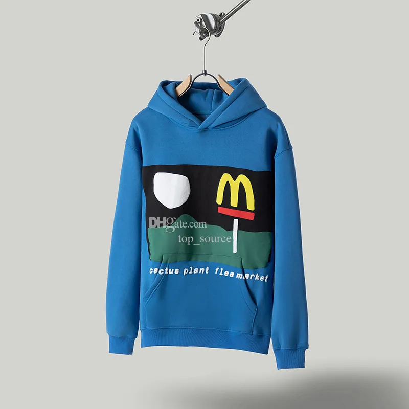 Tasarımcı Hoodie CPFM Yeni 2023 Erkek Hoodies Puff Baskı Kaktüs Bitki Bit Pazarı Büyük McDonalds Özel Sos hamburger kapüşonlu Erkek Kadınlar 1 244