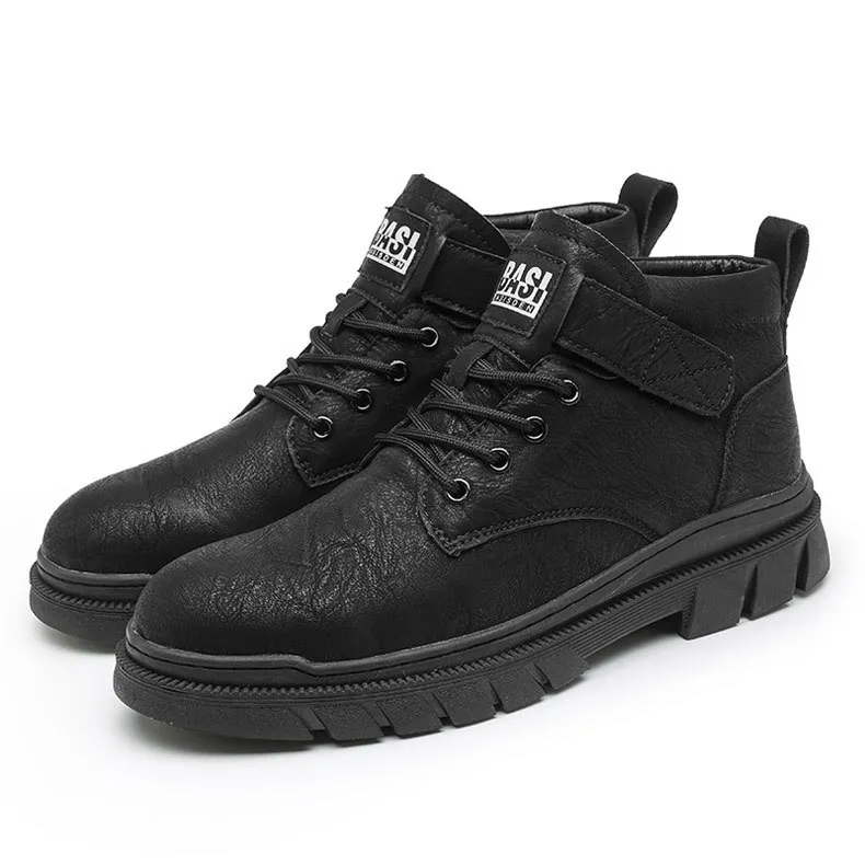 Men s Leather Ankle Boots Comfortable Platform Walking Boots New Design Soft Leather Office Business Boots Sneakers for Boys Party Shoes 38 44