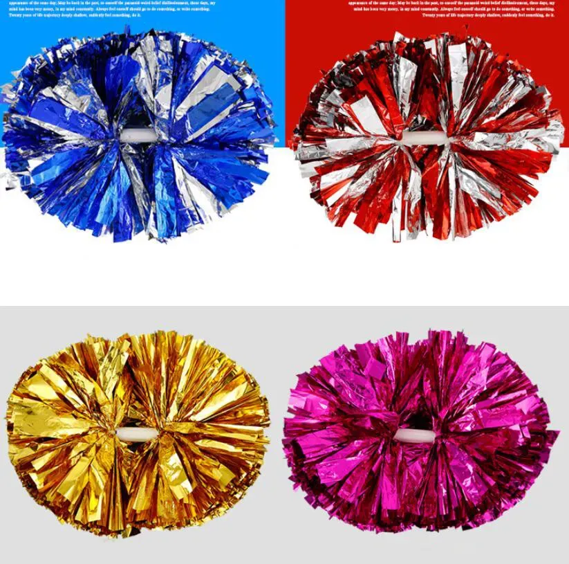 New Party Carnival Cheering Pom Pom Plastic Handle Cheerleading Flower Dance Hand Ball Sports Vocal Concert Cheerleaders Ball even6668887