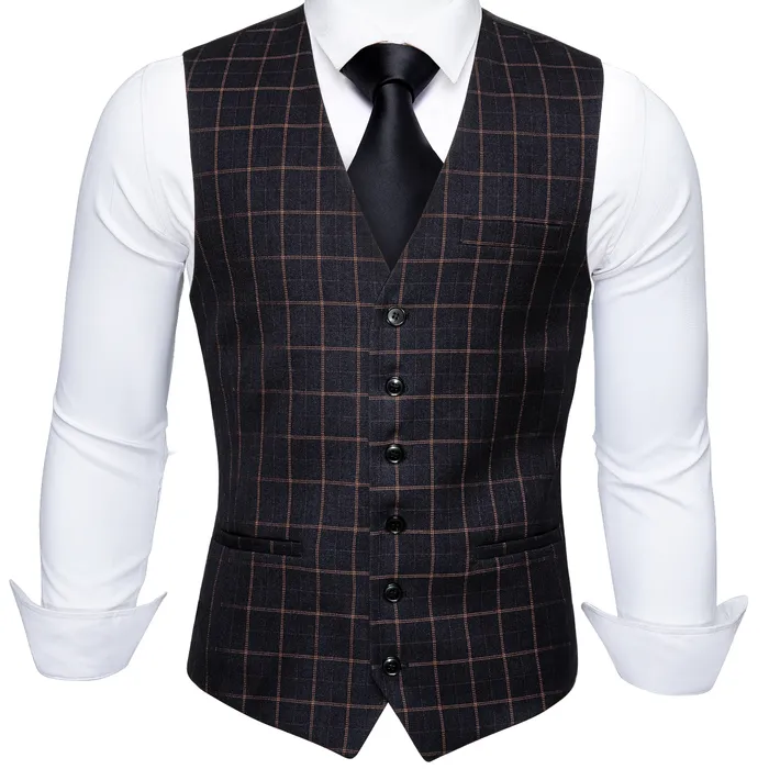 Men's Vests Fashion Classic Tie Set Slim Fit Vneck Collarless Male Waistcoat Gilet Casual Wedding Business Jacket BarryWang 230914