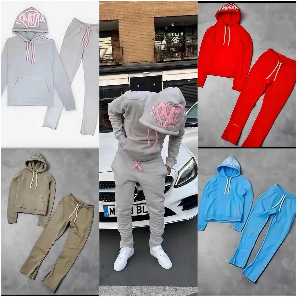 Men's Winter Syna Word Sweatshirt Set CentralCee Cotton Plush