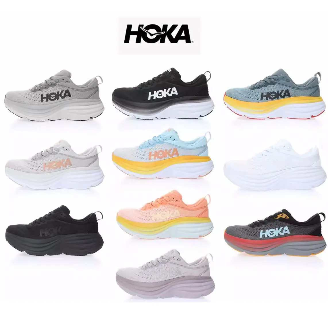 Hoka One One Athletic Shoe Running Shoes Bondi 8 Lightweight Cushioning
