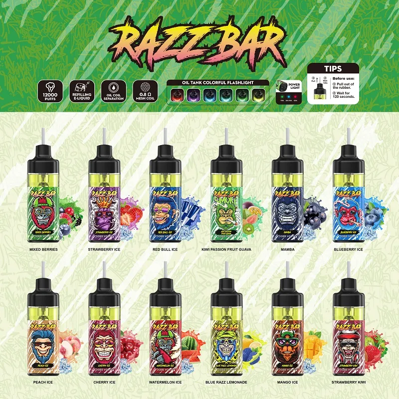Razz BAR 12000 Puffs Disposable Vape Device Kits E Cigarette 650mah