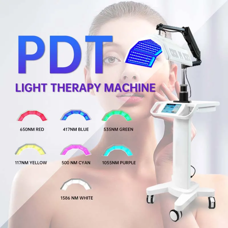 DHL出荷7カラーPDT LED光療法ボディケアマシンフェイススキンリンスレッドフェイシャルビューティースパ光線力学療法ビューティー製品
