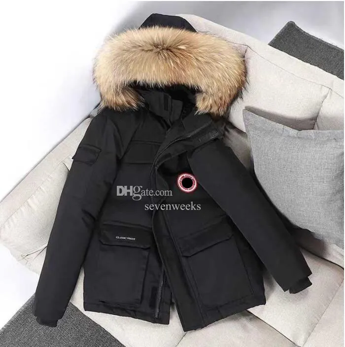 Men Winter Down Jackets Parkas Jassen Chaquetas Outerwear Wolf Fur Hoodeds Manteaus Wyndhams Jacket Coat Letters Printed Outwears 01l5#