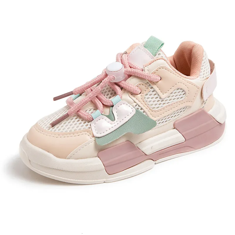 Atletismo ao ar livre 2023 Spring Crianças menina Sapatos rosa Malha de outono Crianças respiráveis tênis para 5-18 anos Boy Boy Light Running Shoe Walking Soft 230915