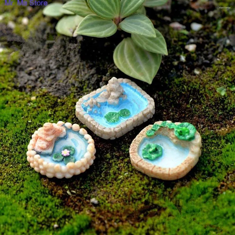 Trädgårdsdekorationer 1st pool miniatyr landskap prydnad bonsai dollhouse dekor harts hantverk dekoration utomhus miniaturor