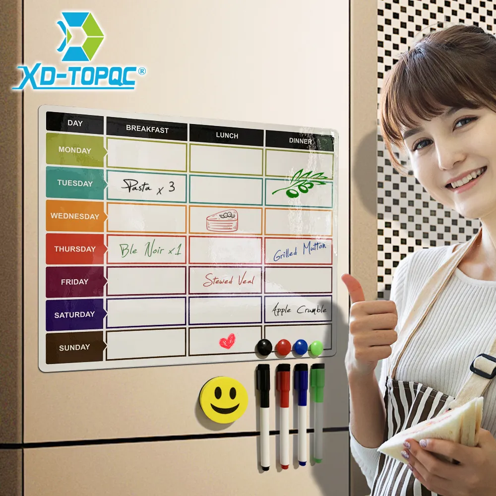 thumbnail image 2 of Clear Magnetic Board For Fridge Neatsure Acrylic Grocery List Magnet Pad For Fridge, Reusable To Do List For Refrigerator, Clear Notepad Note Planning Board, Shopping List, Reminders, W/ 8 Colors Markers, 15"x11 2 of 13