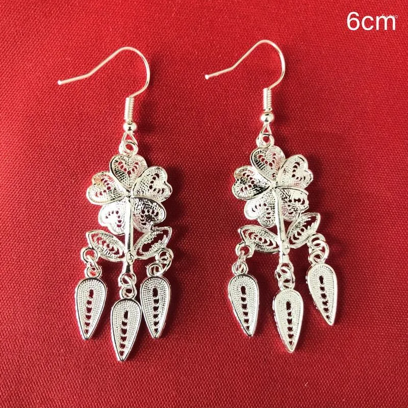 Boucles d'oreilles pendantes LosoDo Style chinois classique pour femmes Miao argent rétro ethnique dame accessoires de mode