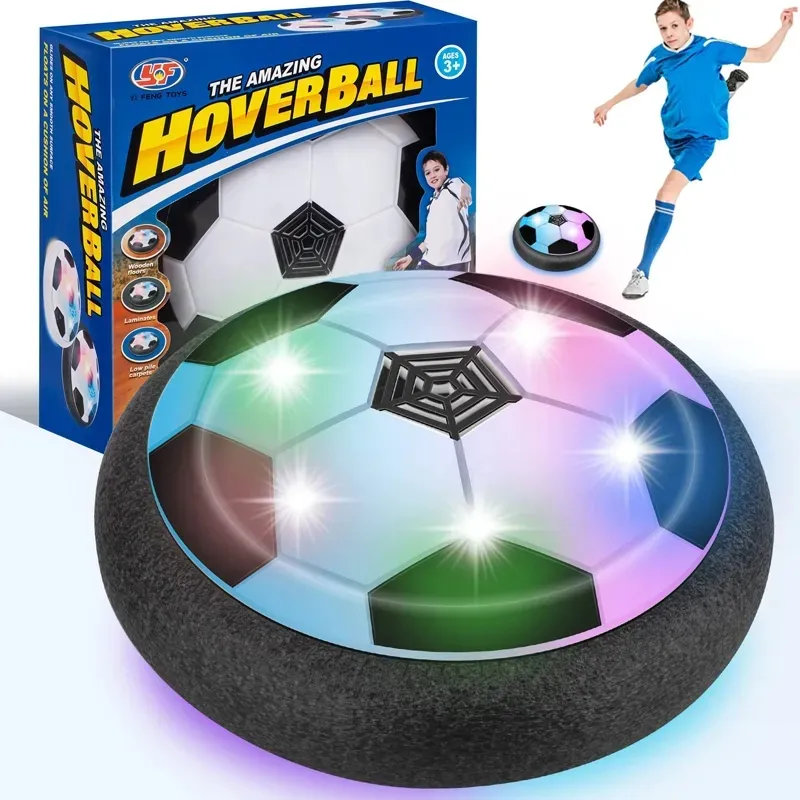 Zwevend voetbal Zweven Opschorten Voetbal Luchtkussen Kinderen Indoor Outdoor Games LED-licht Verbeterde schuimbumper