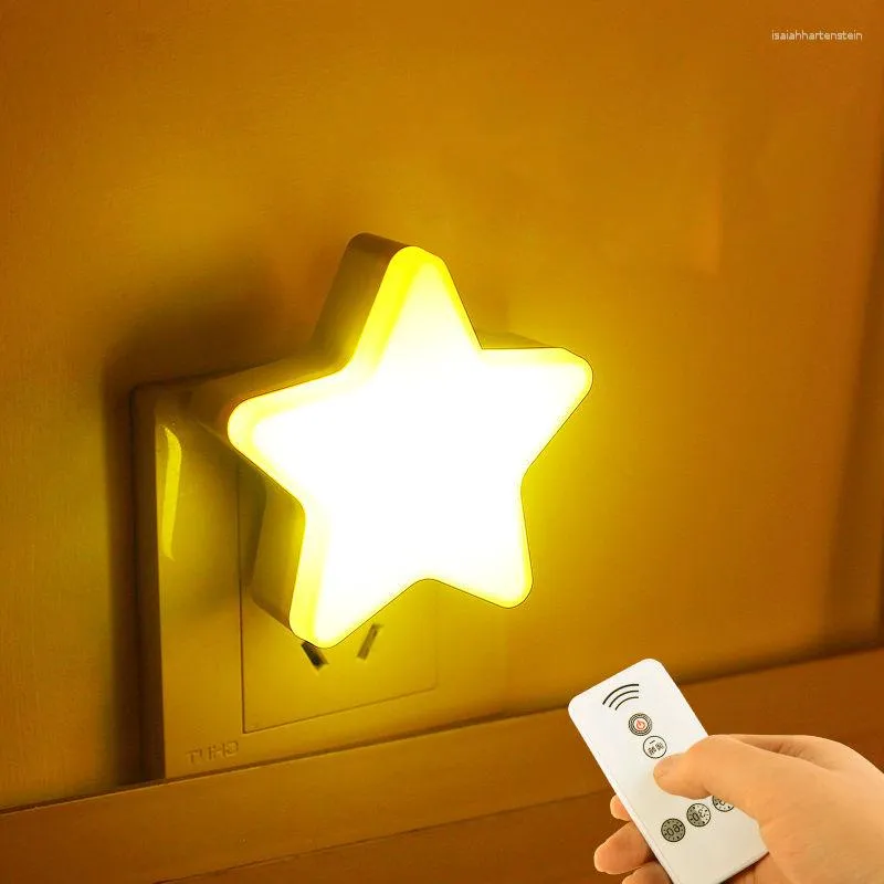 Gece Işıkları Yıldız Şekli LAMP LED BAĞLANTI Duvar uzaktan Sensör Kontrol Karikatürleri Uyku Işık Kreş Çocuk Yatak Odası