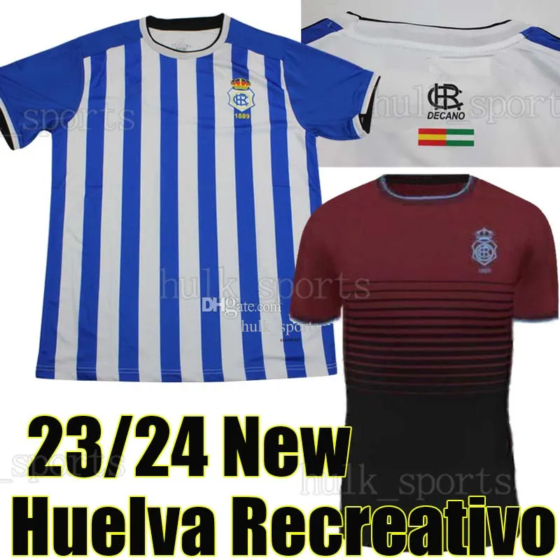 23/24 Huelva Recreativo Nunez Fußballtrikots 2023 2024 Montoro Vazquez Diaz Menosse Anton Mesa Cayetano Dominguez Rios Herren-Fußballtrikots