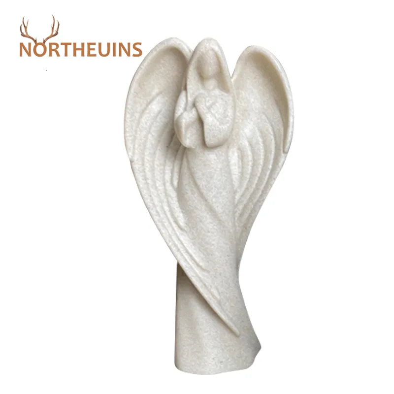 Objets décoratifs Figurines NORTHUEINS Résine Prière Ange Statue Grès Aile Fille Figurines pour Chambre Intérieure Table Décoration Accessoires 230914