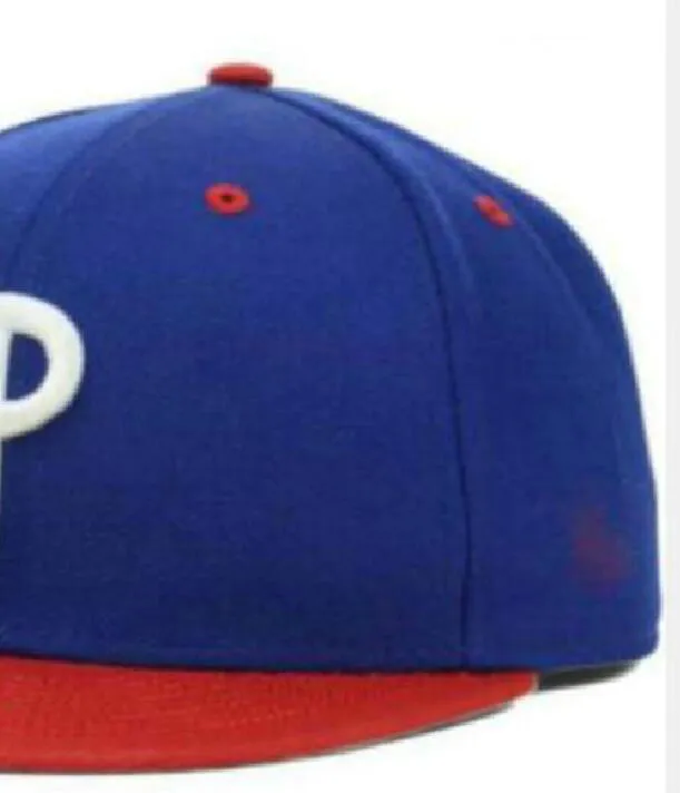 Casquettes de baseball pour hommes de Philadelphie Casquettes entièrement fermées Été Snapback SOX P Lettre Os Femmes Couleur Toutes les 32 équipes Sport décontracté Chapeaux plats ajustés NY Mix Couleurs Taille Casquette A0