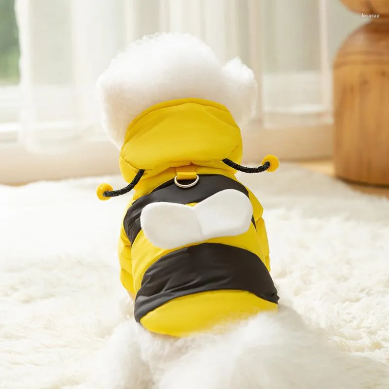 Abbigliamento per cani Piumini per animali domestici Autunno Inverno Abbigliamento in cotone medio piccolo Felpa con cappuccio spessa Costumi nuovi Gattino Cucciolo Cappotto dolce Barboncino