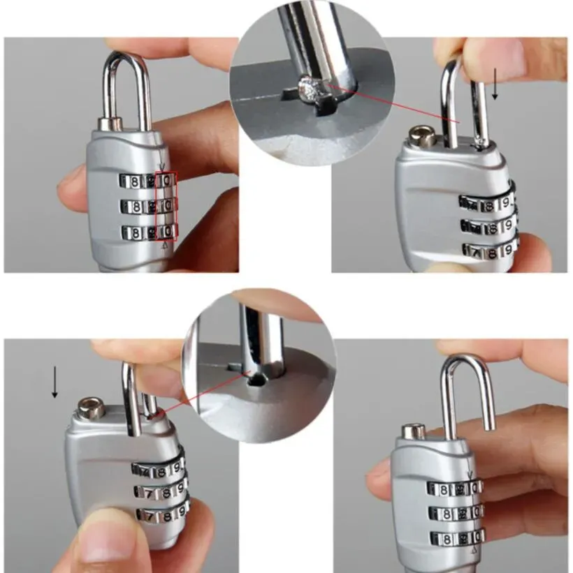 TSA Security Code Luggage Locks 3 Digit Combination Steel Keyed Padlocks Approved Travel Lock for Suitcases Baggage password 