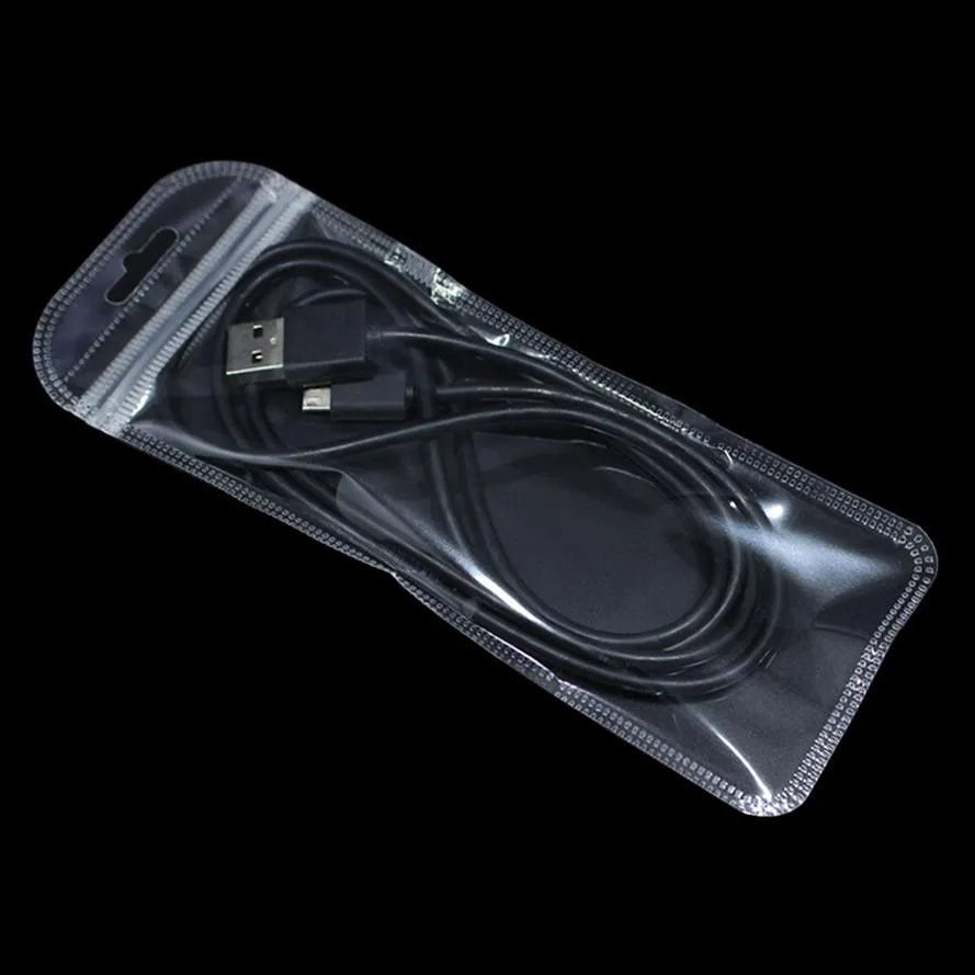 200Pcs Long Style Plastic Clear Packaging Bag with Hang Hole Electronic Supply Crafts Zipper Package Pouch 5 Sizes196M