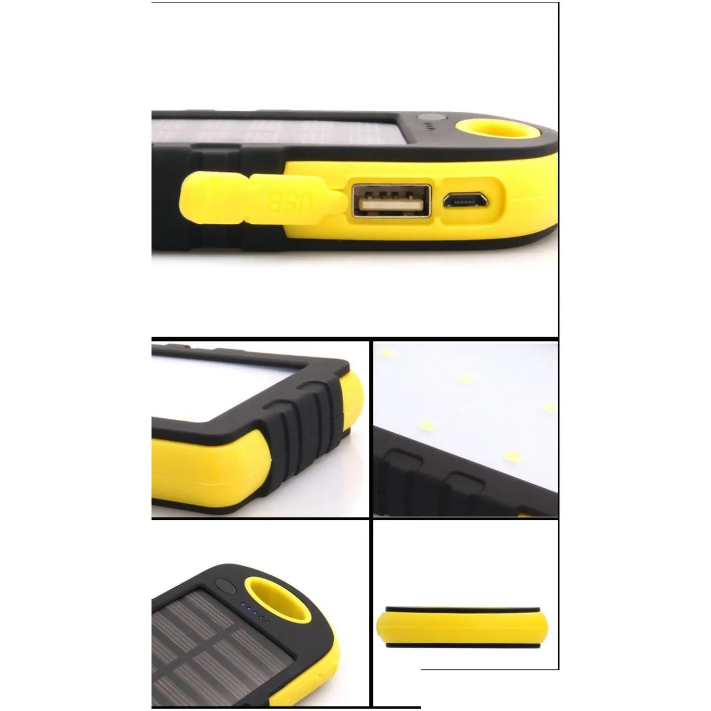 Waterproof 8000mAh Portable Solar Power Bank With Cam Light Dual