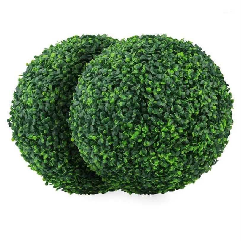 Dekorativa blommor kransar konstgjorda växt topiary boll faux boxwood bollar för trädgård balkong trädgård bröllop och heminredning269j