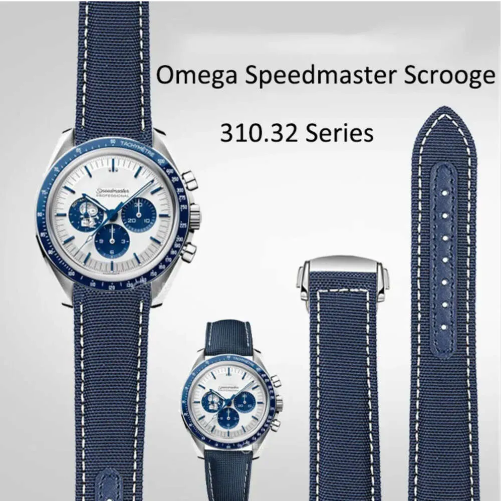 19mm 20mm Canvas Nylon Watchbands för Omega Seamaster 300 Speedmaster AT150 Omega Speedmaster Sligbby 310.32 Series nylonband