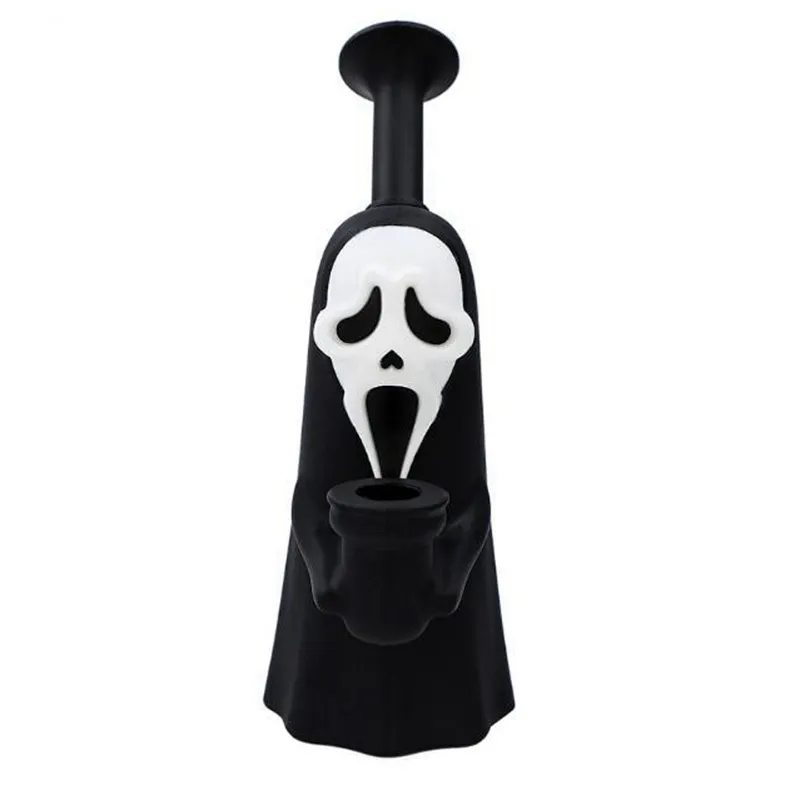 Cool Skull Halloween Silicone Bong Pipes Kit Waterpipe Glass Filter Handle Funnel Bowl Herb Tobacco Cigarette Holder Portable Smoking Bubbler Handpipes