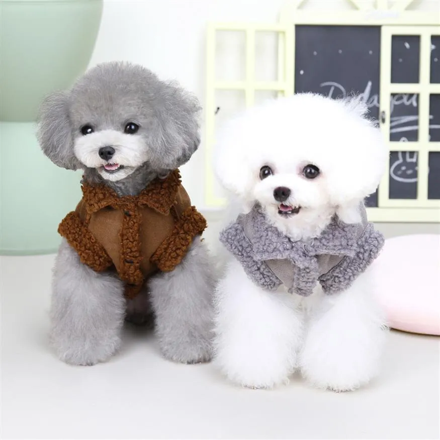 2022 Whole Dog Clothes Pet Winter Warm Coat Peach Skin Velvet Vest For Small Medium Doggie Chihuahua Pet Supplies225b