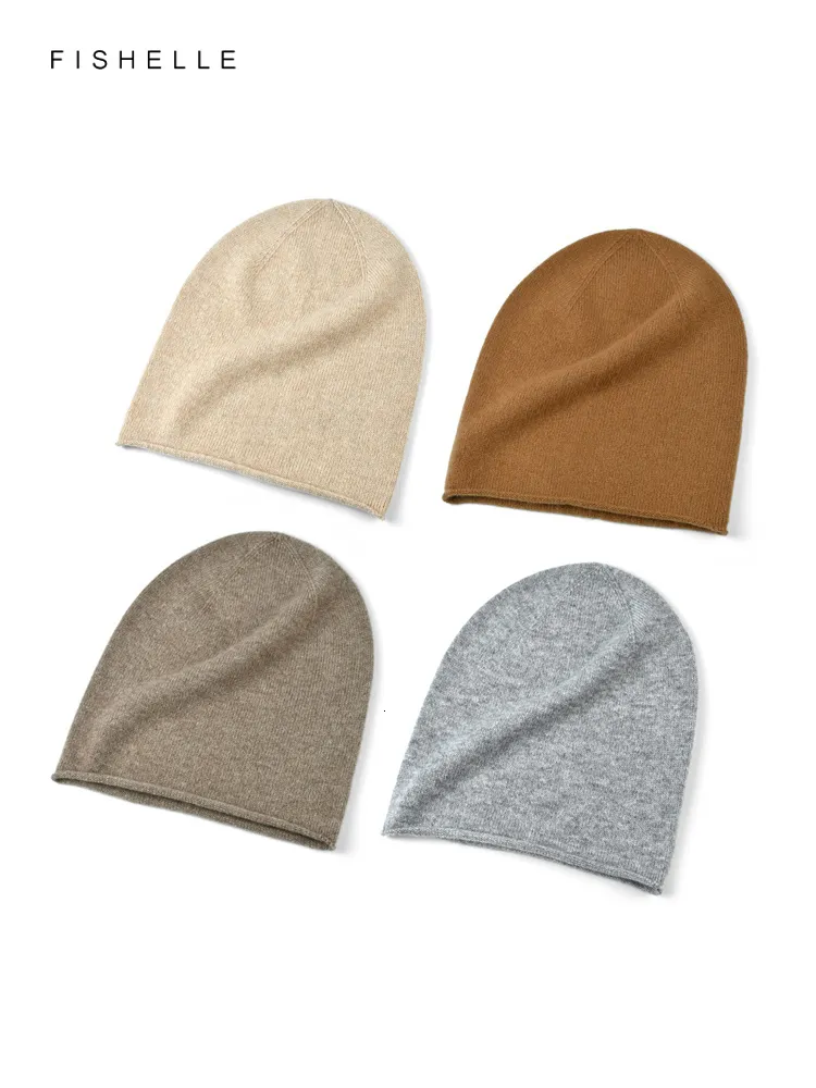 Large bord chapeaux seau solide pur cachemire chapeaux hommes femmes chaud laine chapeau automne hiver casquette adultes bonnet bonnets tricotés cadeau de luxe 230915