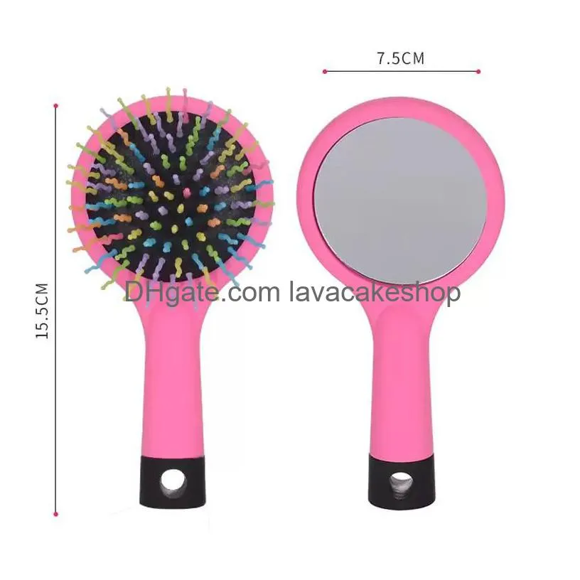 Party Favor Heat Transfer Plastic Round Comb Brush Sundries Sublimering Blank Hårborstar Exklusiva tra-mjuk intelliflex Bristles Dro Dhleb