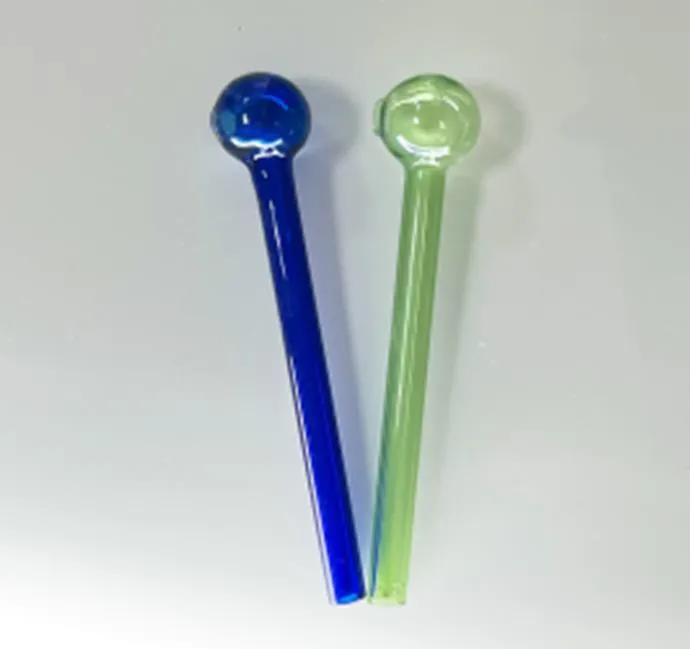 Färgat glasolja brännare rör glas olje rör oljrör nagel tjock 2 färger 14 cm