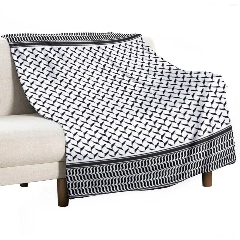 Blankets Palestinian Keffiyeh Palestine Map Pattern Throw Blanket