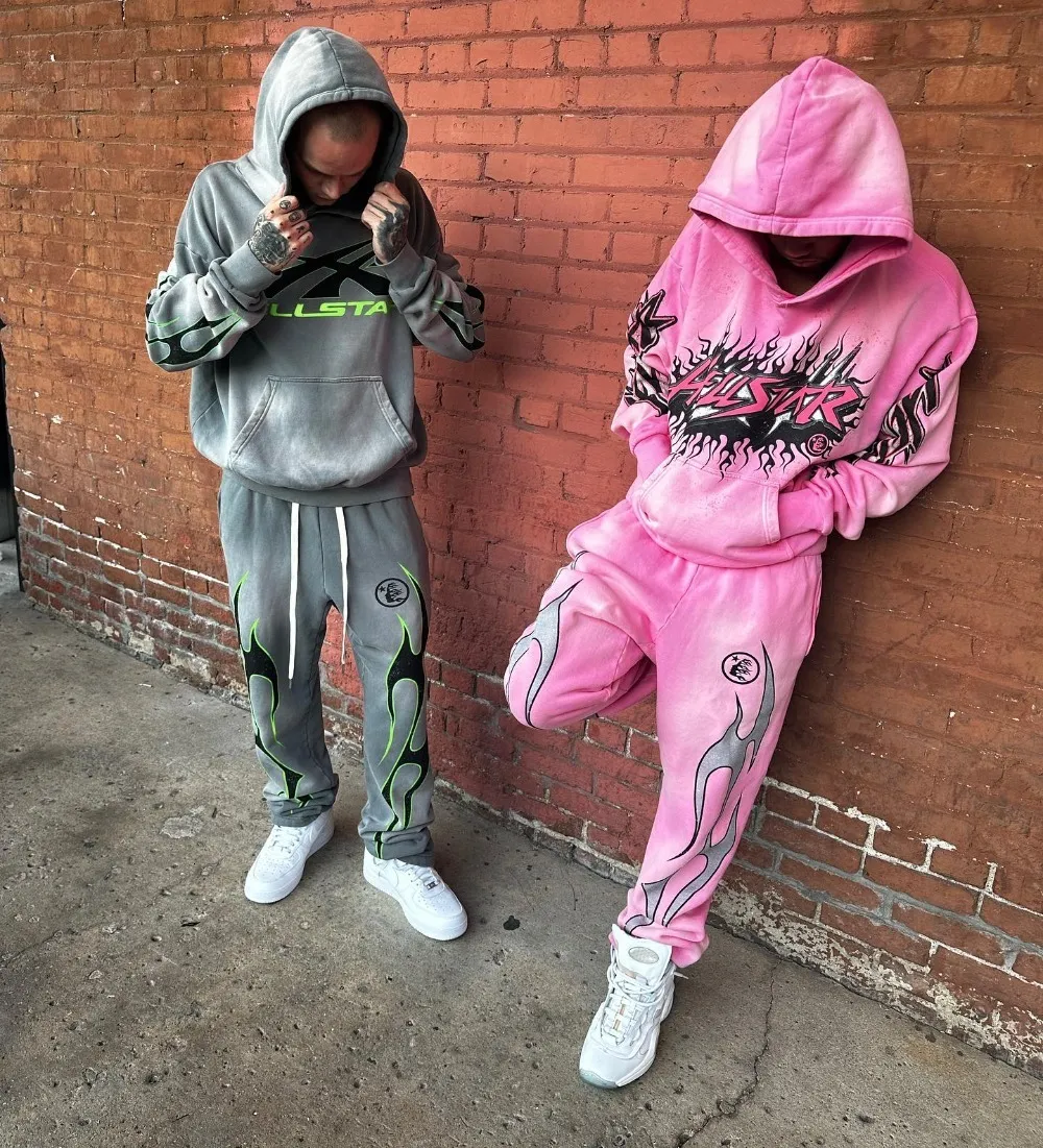 Mens Tracksuit Streetwear Y2k Hooded Sweatshirt Harajuku Hip Hop