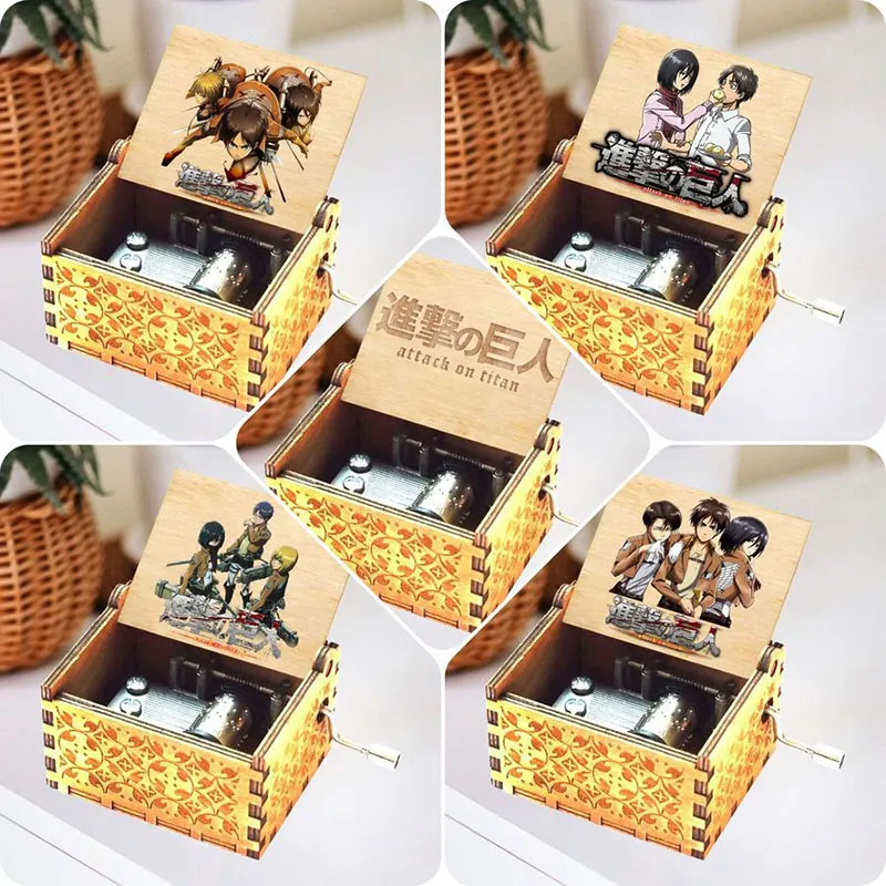 Attack on Titan Theme Music Box Anime Fans Hand Crank Musical Box Gifts for Christmas Birthday Party