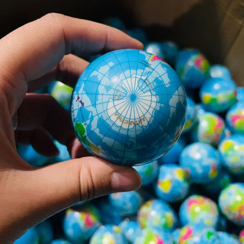 wholesale World Map Soft Foam Earth Globe Hand Wrist Exercise Stress Relief Squeeze Foam Ball