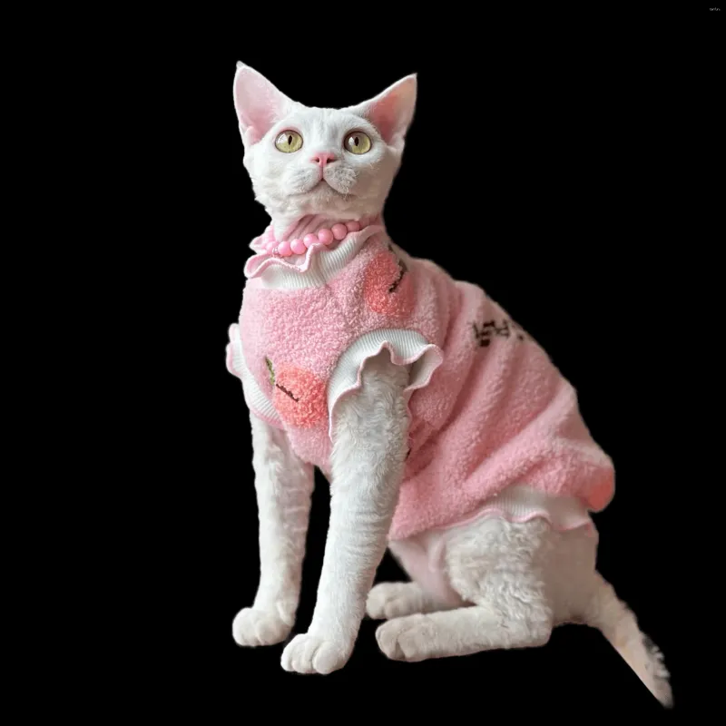 Cat Costumes Kitten Clothes Sphynx Pet Soft Warm Double-sided Fleece Winter Devon Rex Thickened Sphinx Hairless Outfits