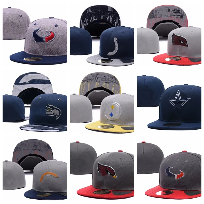 2024 Nya herrmode Hip Hop Classic Black Color Flat Peak Full Size Closed Caps Baseball Sports All Team Fitted Hats In 7- 8 Mix Order OK