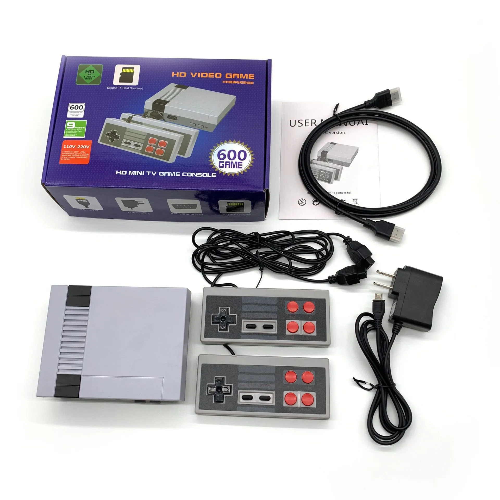 NES600 عالي الدقة TF Card Game Console HDMI TV Game Console يمكنها حفظ التقدم والتنزيل