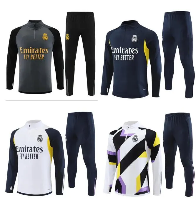 2023 2024 Kit enfants du Real Madrid Survêtement d'entraînement VINI JR BELLINGHAM 23/24 Real Madrid hommes football CAMAVINGA sportswear chandal futbol survetement 111