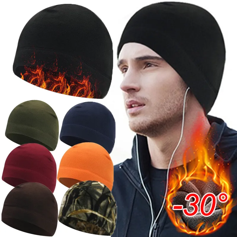 Beanie/Skull Caps Män Kvinnor Beanies Hattar Vinter Varma sportcykling som kör skidhuven Caps Outdoor Fleece Windproof Military Tactical Cap 230914