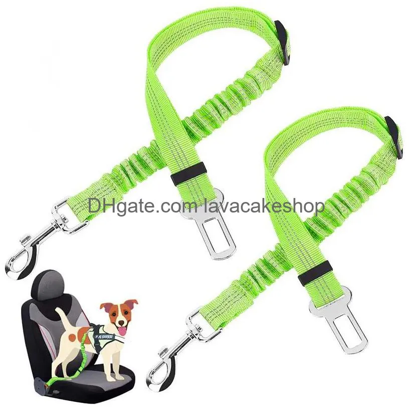 Collari per cani Guinzagli Pettorine regolabili Guinzaglio retrattile con accessori da viaggio per auto riflettenti per cani Gatti Shock elastico Abso Dh5Ne