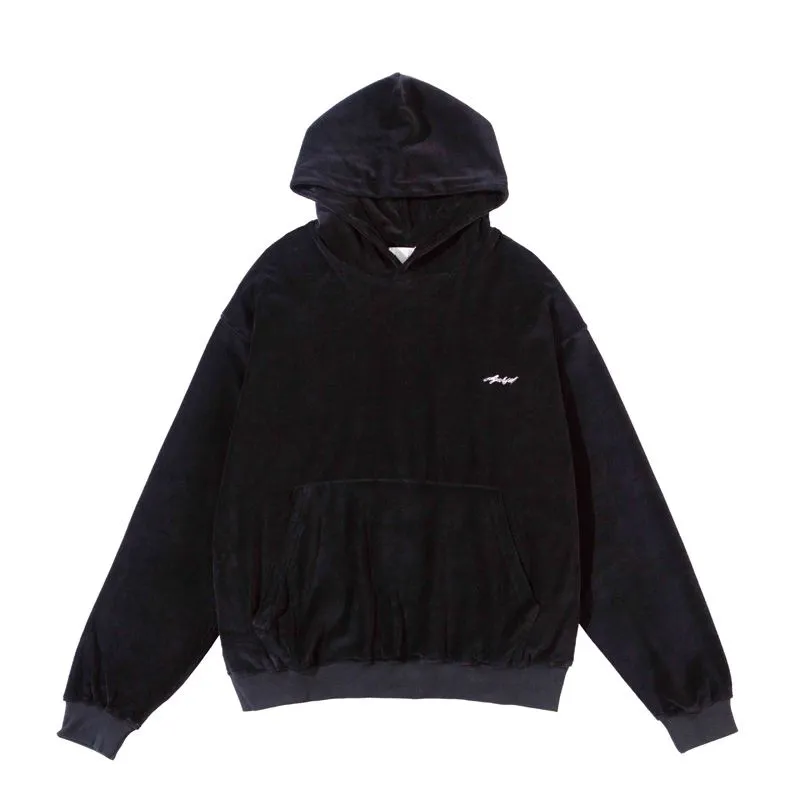 23FW High Performance German Men Embroidery Signature Black Velvet